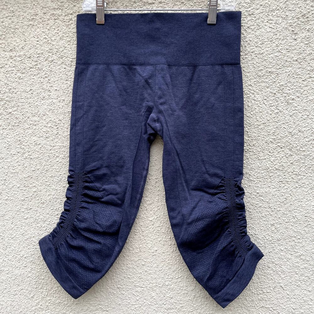 Lululemon Blue In The Flow Crop II Seamless Leggings 6 Cadet
